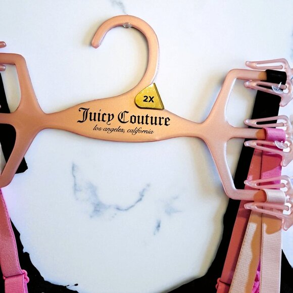 Juicy Couture 2X 3-Pack Glitter Logo Removable Pad Bras Pink & Black NWT - Picture 10 of 13